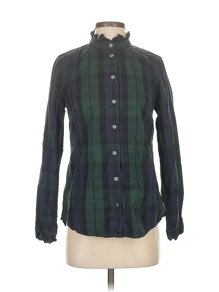 Pre-owned J.crew Factory Store Long Sleeve Button Down Shirt In Green