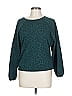 Sundays Animal Print Teal Pullover Sweater Size Lg (3) - photo 1