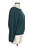 Sundays Animal Print Teal Pullover Sweater Size Lg (3) - photo 4