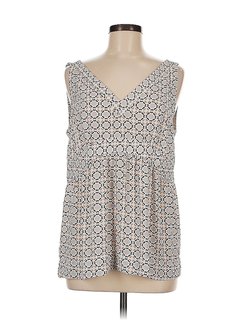 Pre-owned Ann Taylor Loft Sleeveless Top Gray V Neck Tops