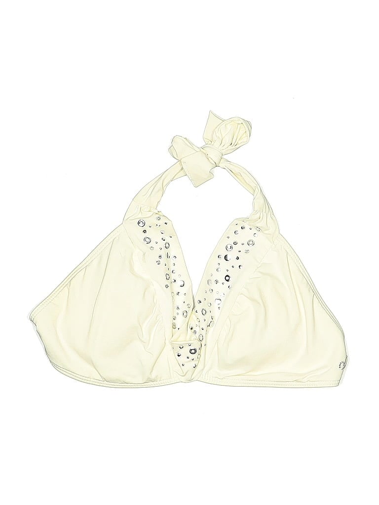 GUESS Pre-owned Swimsuit Top Ivory Swimwear In White