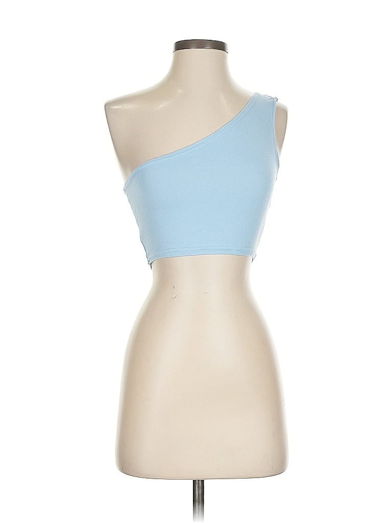 PRETTYLITTLETHING Pre-owned Tube Top Blue One Shoulder Neckline Tops