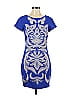 Quinn Graphic Blue Cocktail Dress Size S - photo 1
