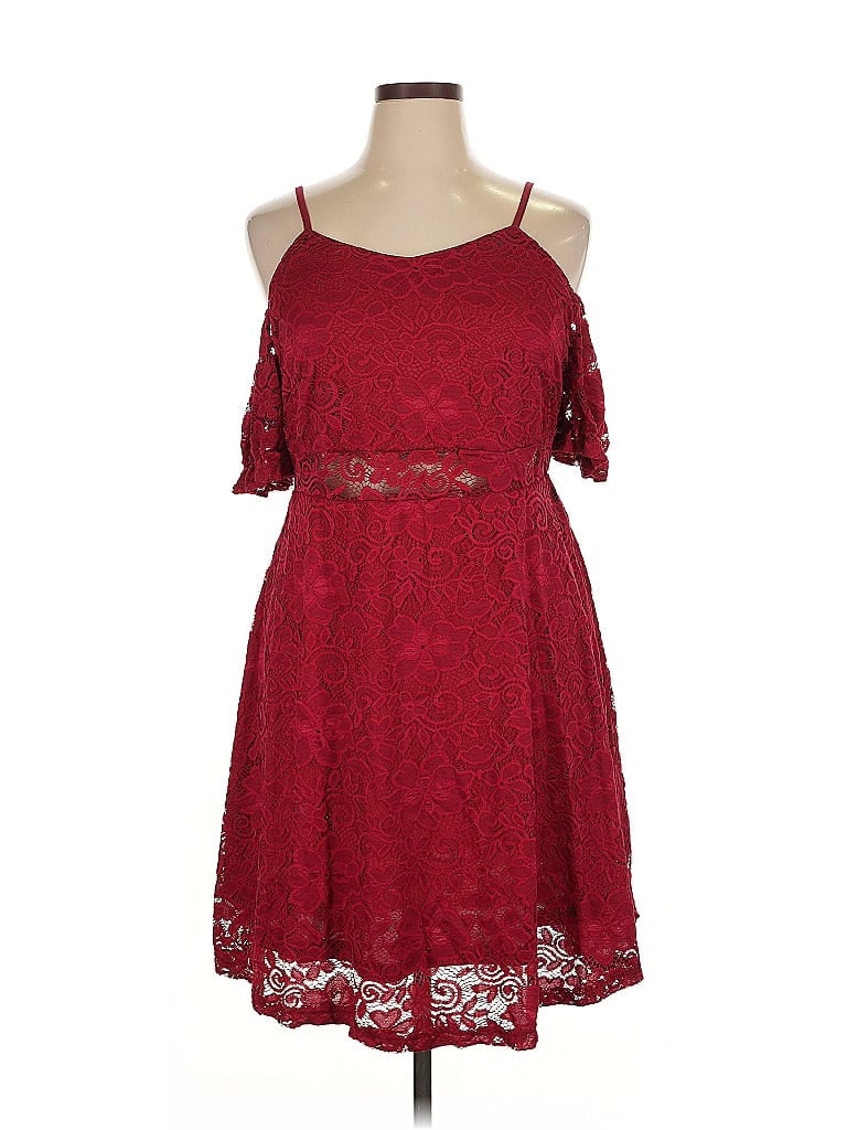 Pre-owned Shein Cocktail Dress In Burgundy