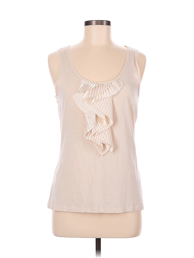 Pre-owned Ann Taylor Factory Sleeveless Blouse In White