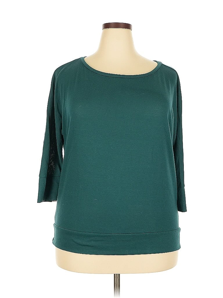 Pre-owned Ann Taylor Loft Outlet 3/4 Sleeve T-shirt In Blue