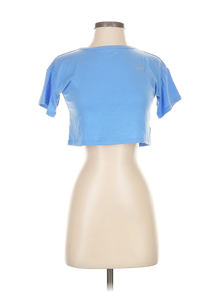 Pre-owned Gap Fit Short Sleeve Top Blue Keyhole Neckline Tops