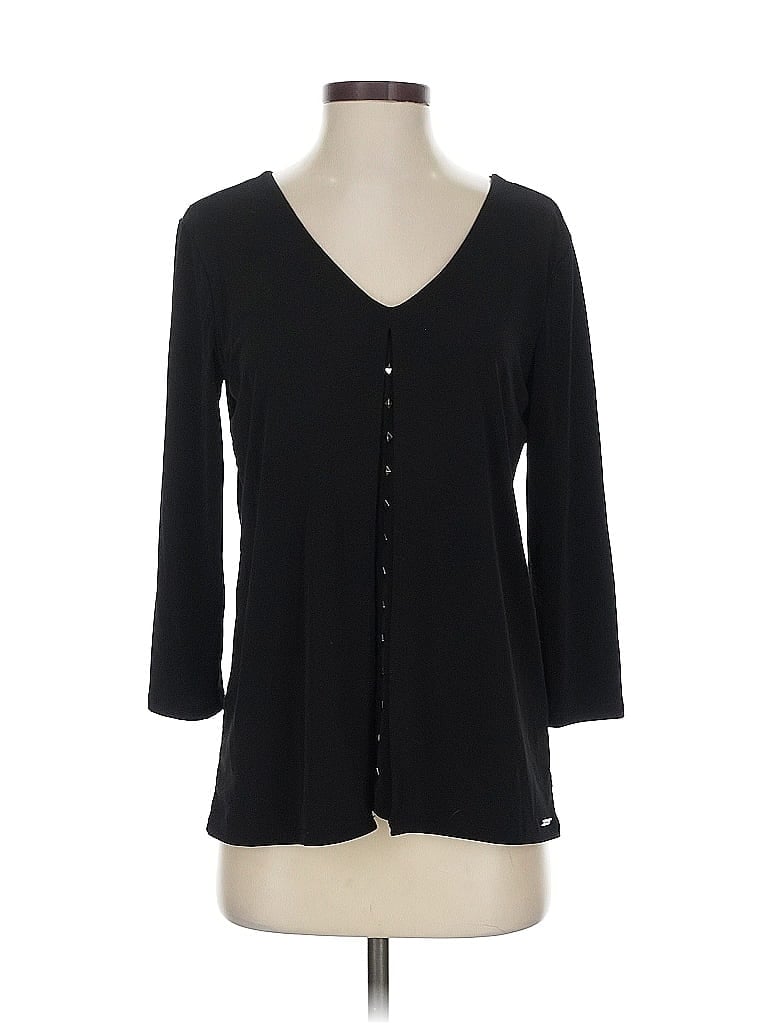 Pre-owned Tahari 3/4 Sleeve T-shirt In Black