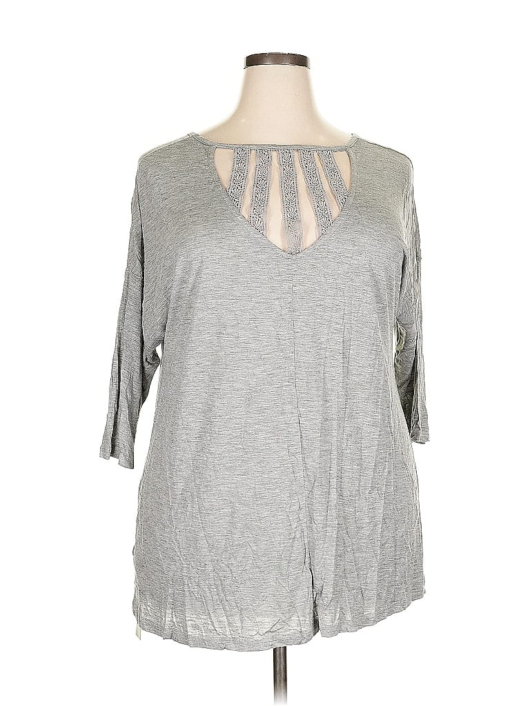 LANE BRYANT Pre-owned 3/4 Sleeve T-shirt In Gray