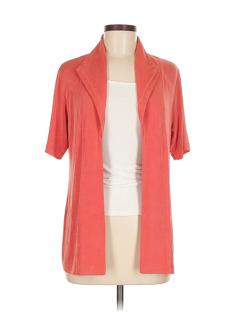 Pre-owned Travelers By Chico's Cardigan Sweater In Orange