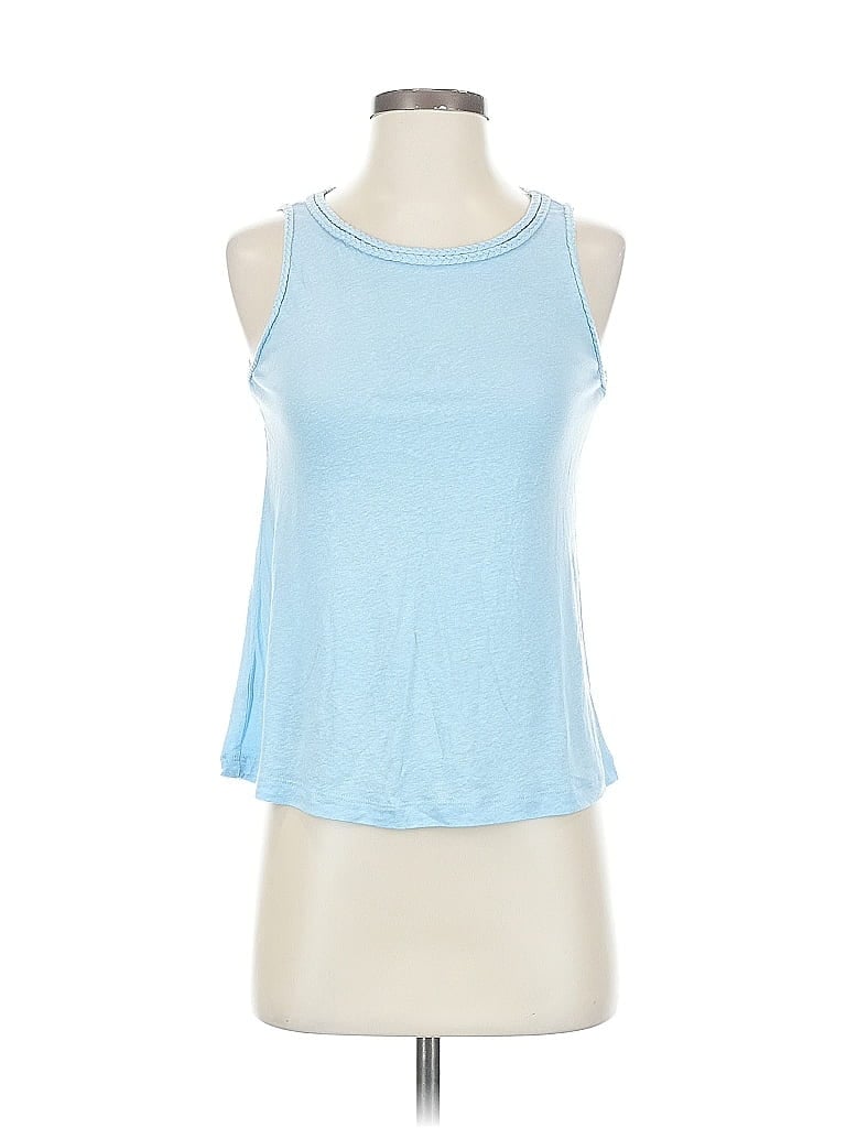Pre-owned Ann Taylor Loft Tank Top Blue Halter Neckline Tops
