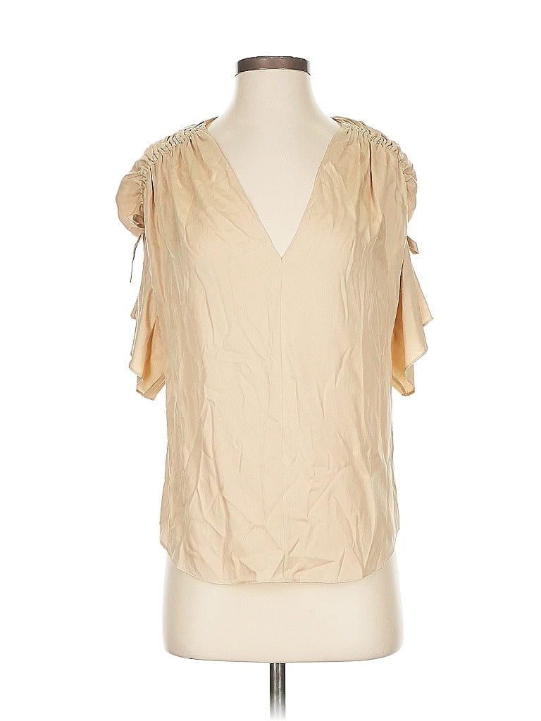 Pre-owned Vince Short Sleeve Blouse In Brown