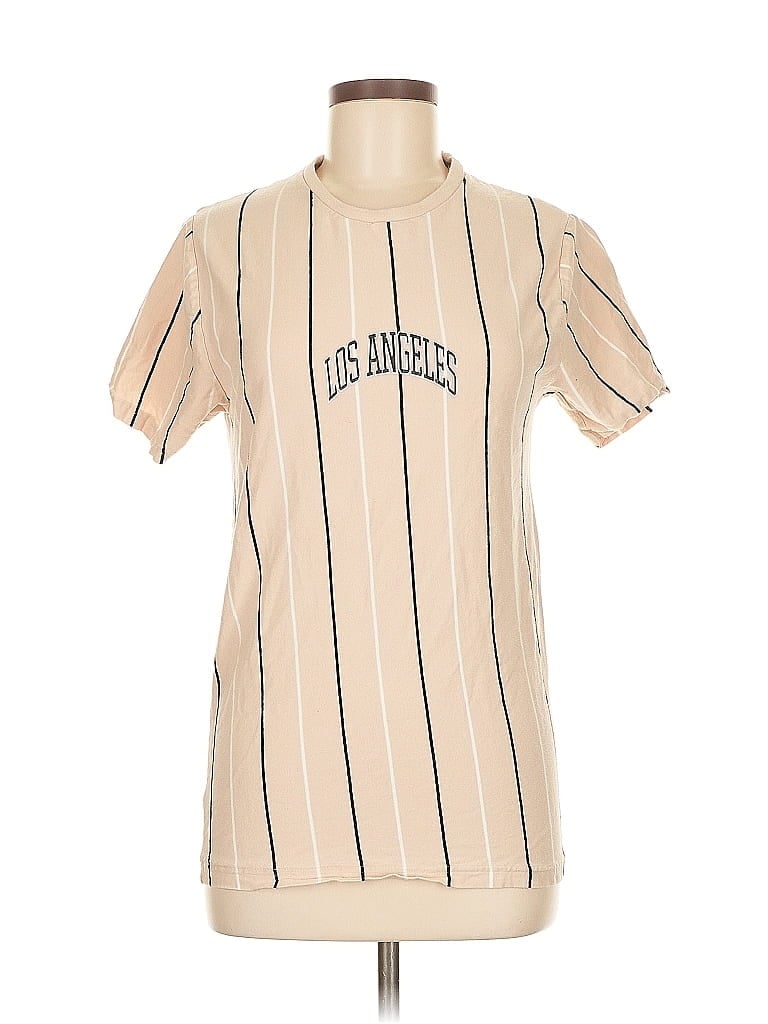 Pre-owned Denim And Flower Short Sleeve T-shirt In Brown