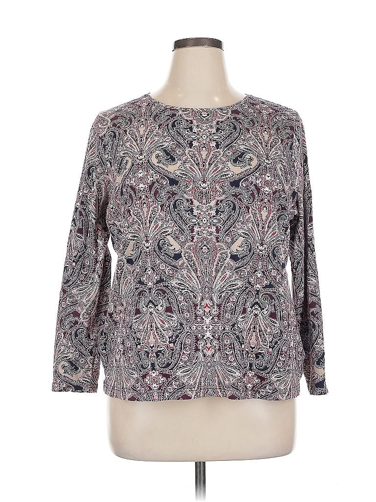 Pre-owned Croft & Barrow 3/4 Sleeve T-shirt In Gray