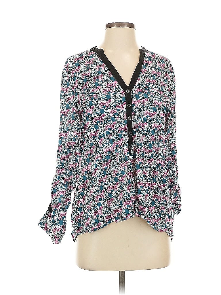 Pre-owned Vanessa Virginia 3/4 Sleeve Blouse In Blue