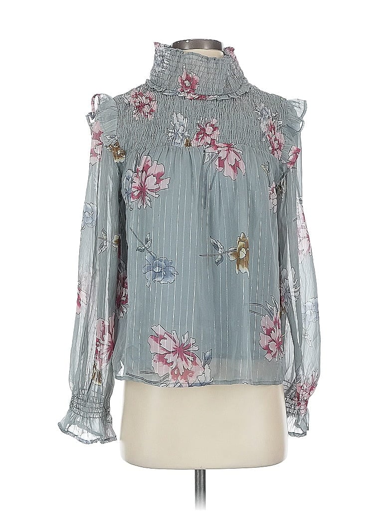 Pre-owned Walter Baker Long Sleeve Blouse In Blue