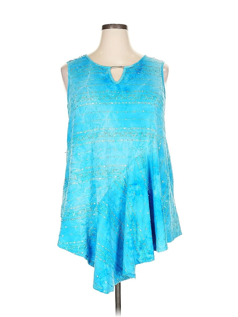 Pre-owned C Established 1946 Sleeveless Blouse In Blue
