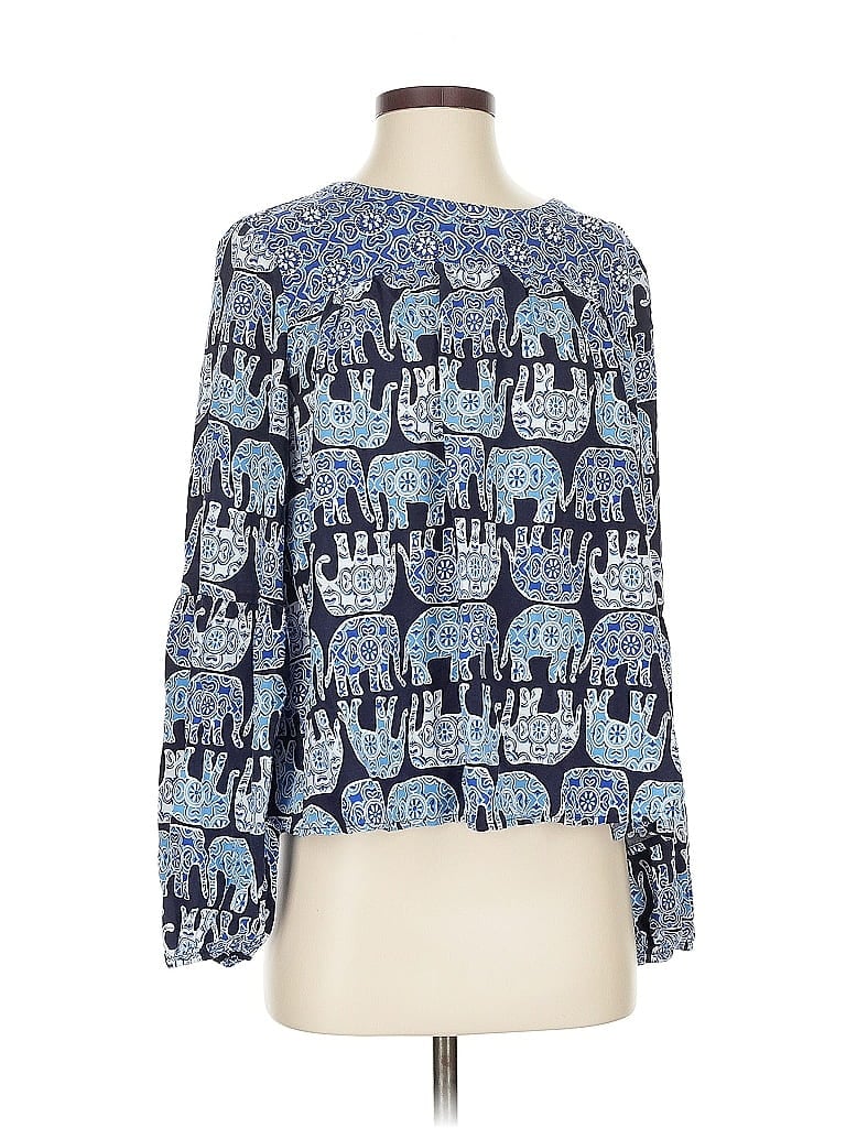 Pre-owned Crown & Ivy Long Sleeve Blouse In Blue