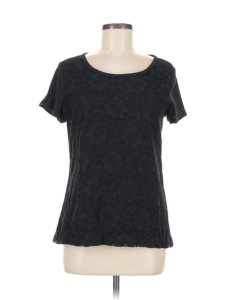 Pre-owned Ann Taylor Loft Outlet Short Sleeve T-shirt In Black