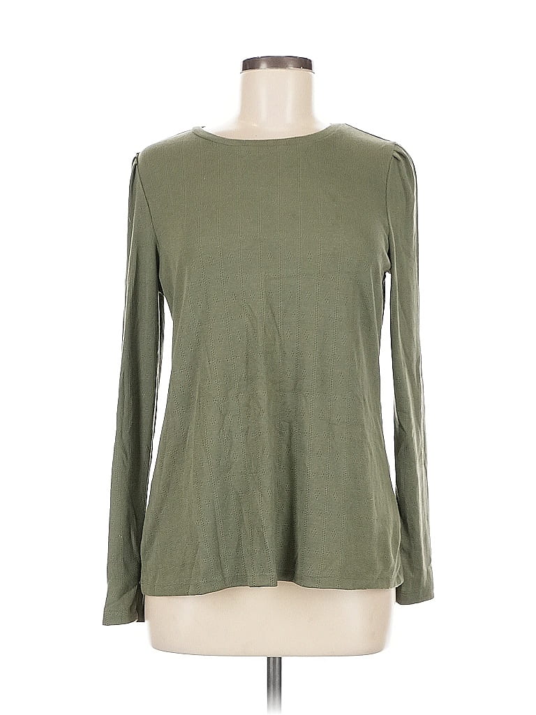 Pre-owned Well Worn Long Sleeve T-shirt In Green
