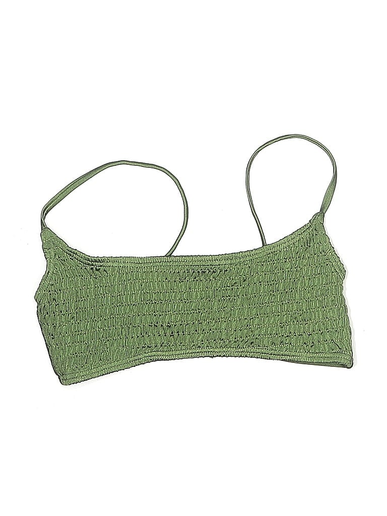 South Beach Swimsuit Top Green Tweed Pattern Swimwear In Multi