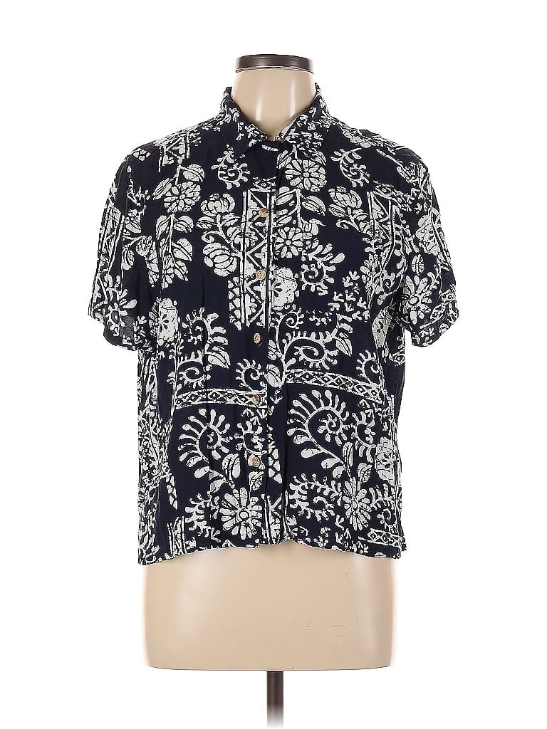 Pre-owned Dressbarn Short Sleeve Blouse In Black