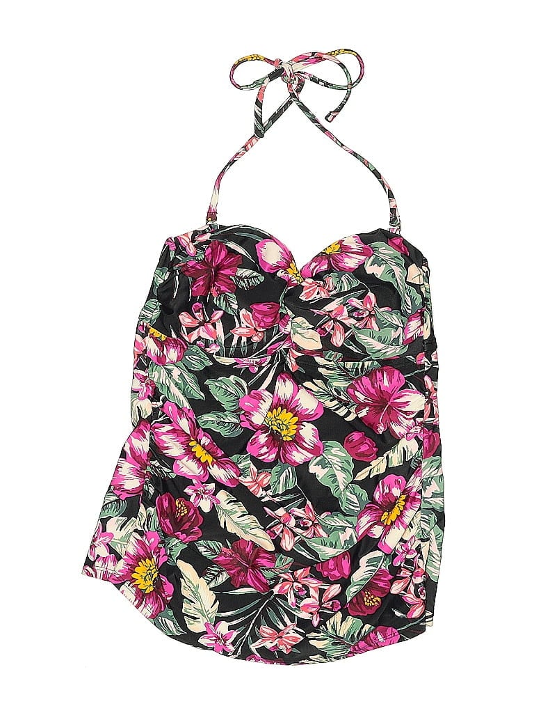 Pre-owned Merona Swimsuit Top Pink Floral Pattern Swimwear