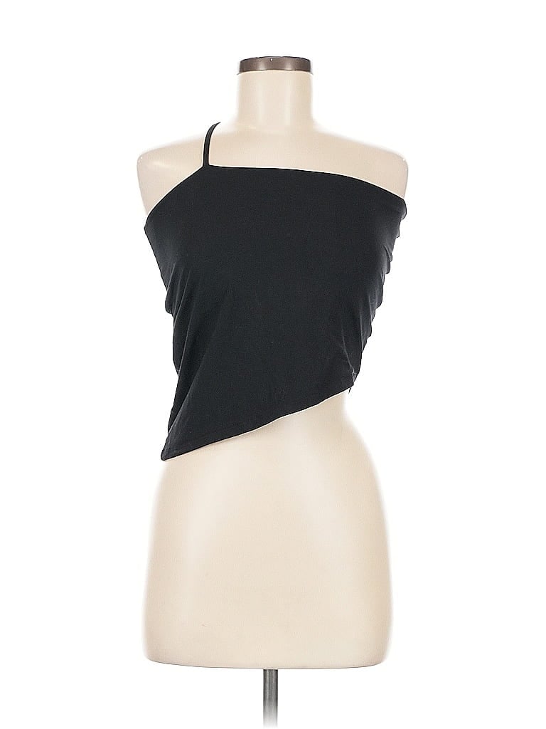 Pre-owned Assorted Brands Tank Top Black One Shoulder Neckline Tops