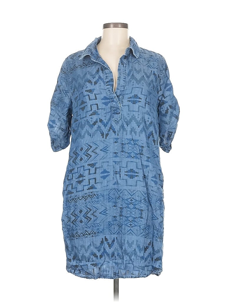 PHILOSOPHY REPUBLIC CLOTHING Pre-owned 3/4 Sleeve Button Down Shirt In Blue