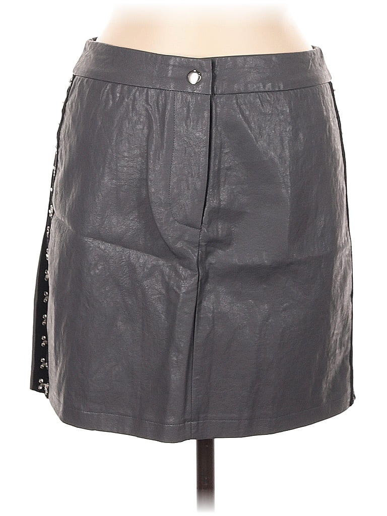 Pre-owned Seek The Label Faux Leather Skirt In Black