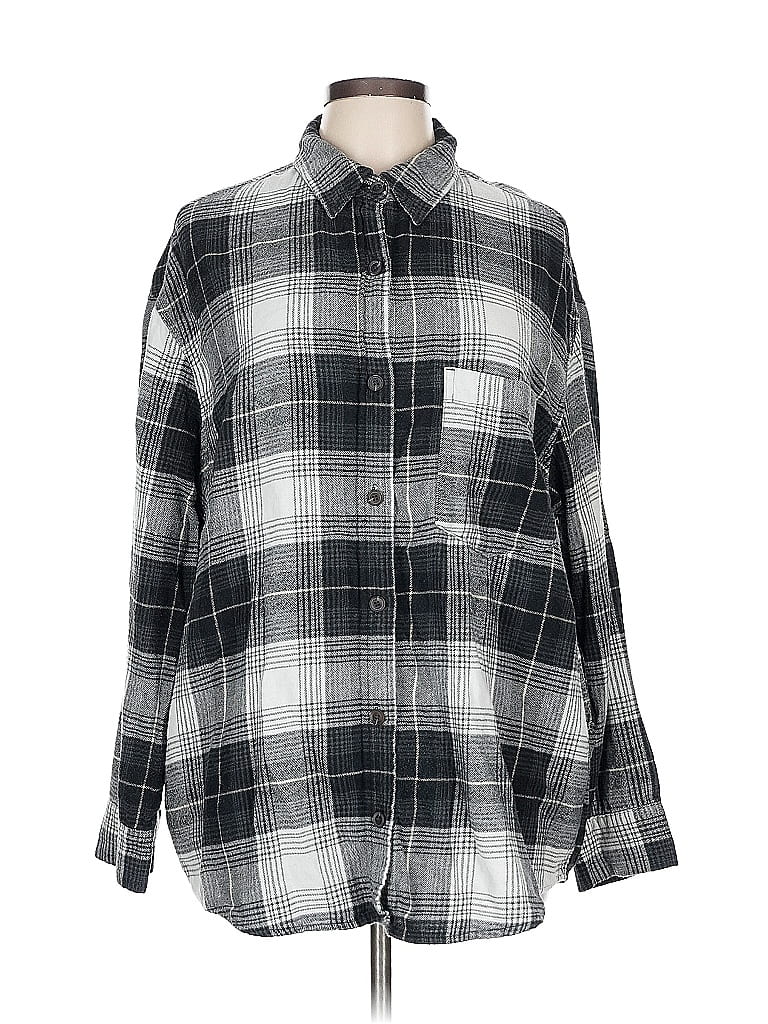 Pre-owned Wild Fable Long Sleeve Button Down Shirt In Gray