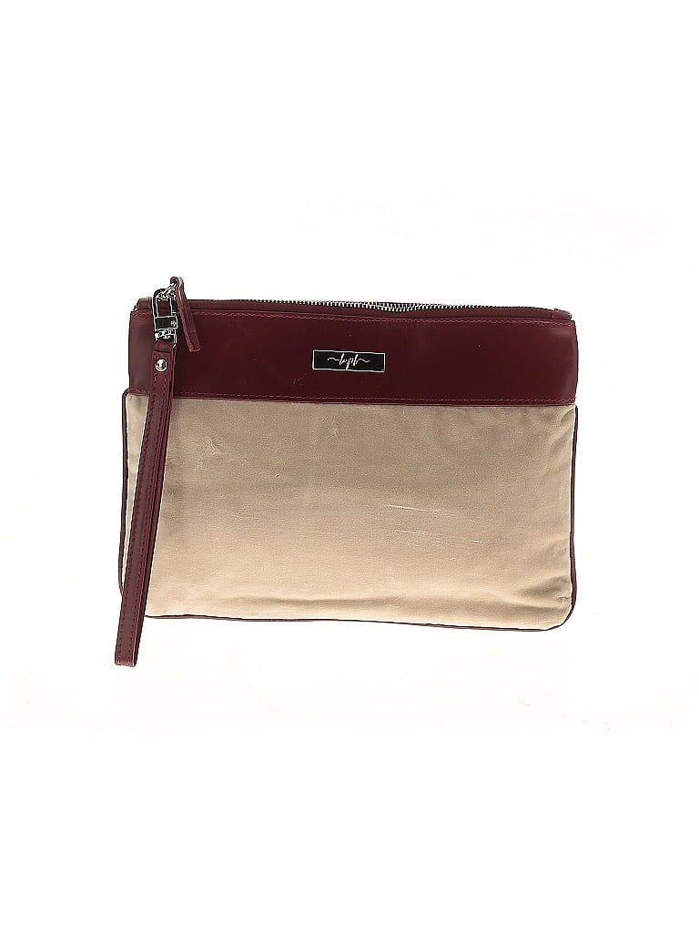 Pre-owned Assorted Brands Leather Clutch In Burgundy