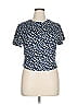 Shein Curve Floral Blue Short Sleeve T-Shirt Size 14 Plus (1) - photo 1