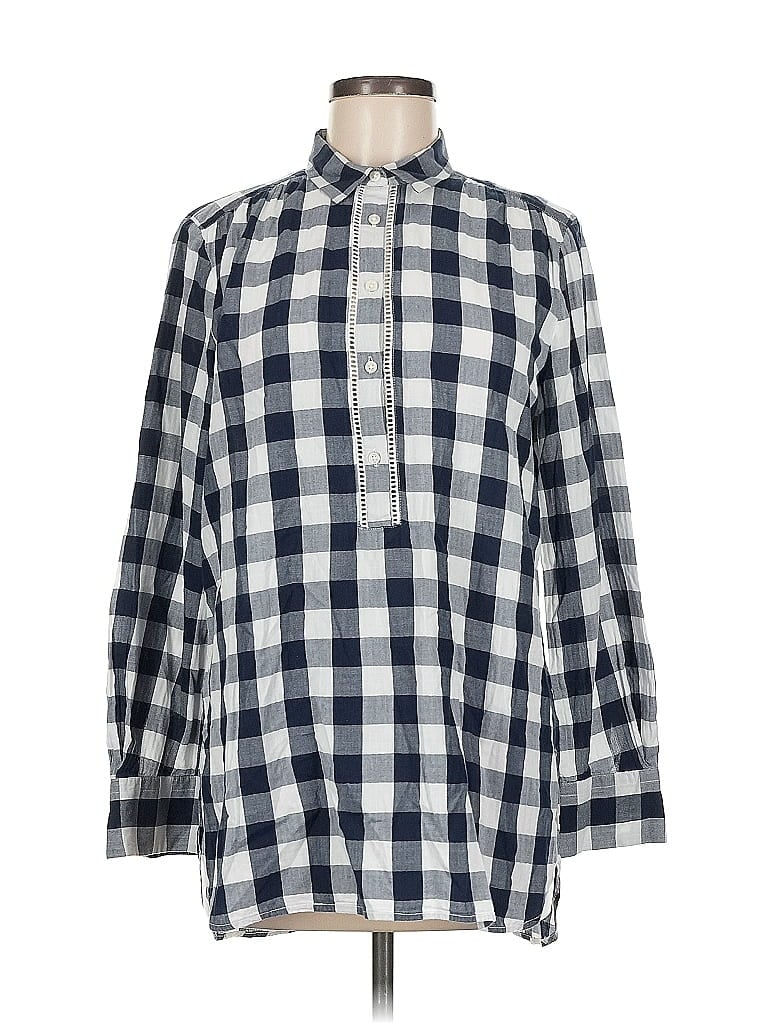 Pre-owned Ann Taylor Loft Long Sleeve Button Down Shirt In Blue