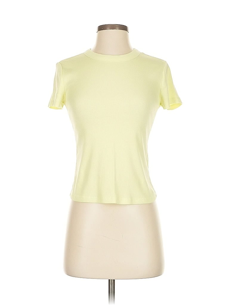 OLD NAVY Pre-owned Short Sleeve Top Yellow Mock Neckline Tops