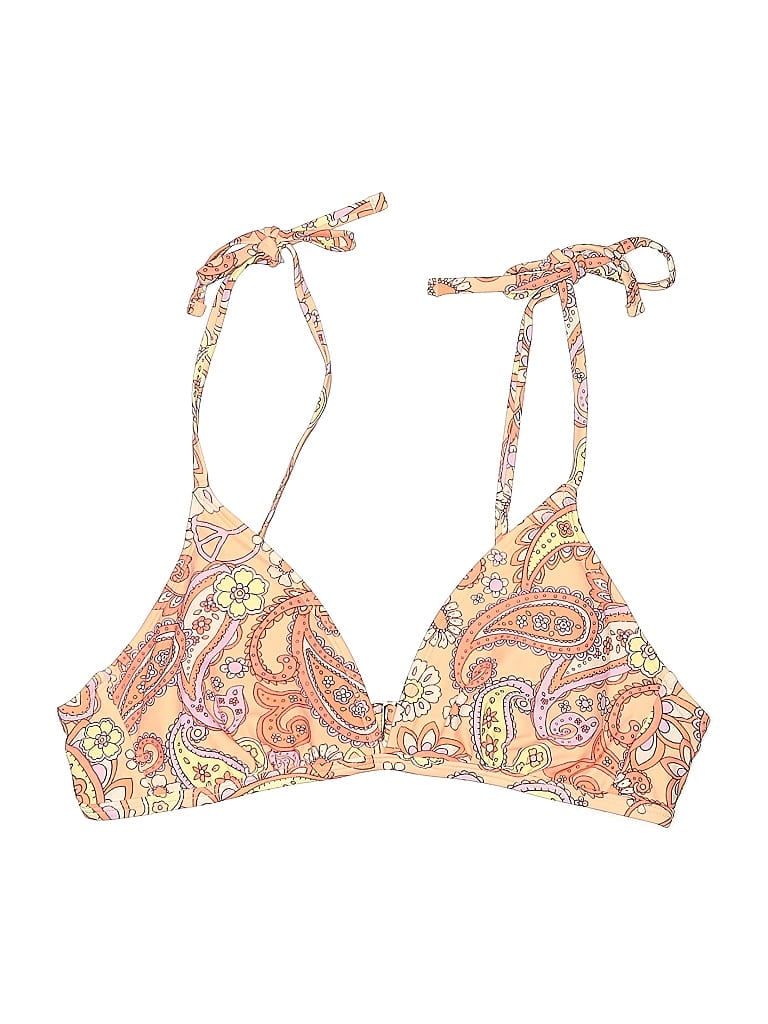 Pre-owned Wild Fable Swimsuit Top Orange Paisley Pattern Swimwear