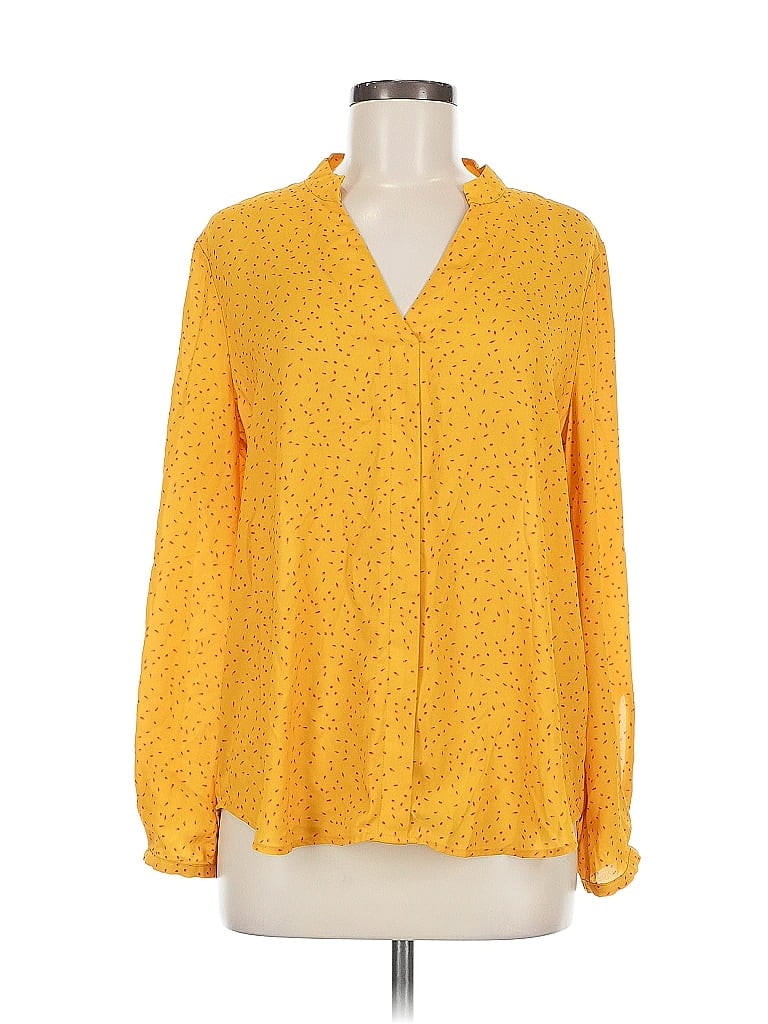 NEIMAN MARCUS Pre-owned Long Sleeve Blouse In Yellow