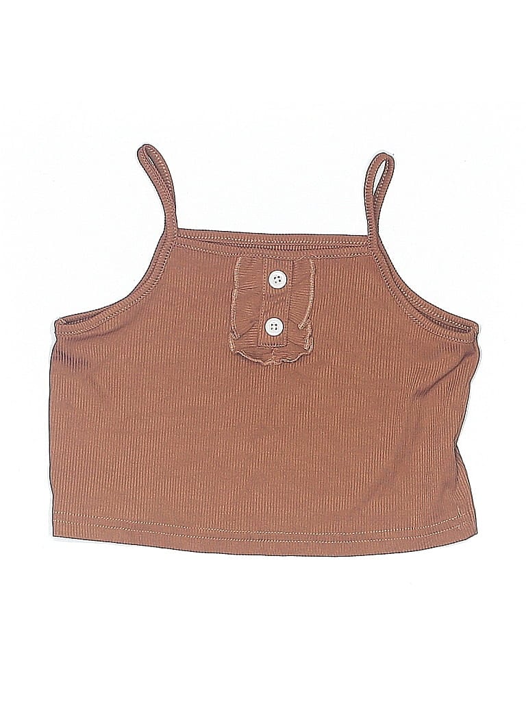 UNBRANDED Pre-owned Kids' Tank Top Brown Halter Neckline Tops