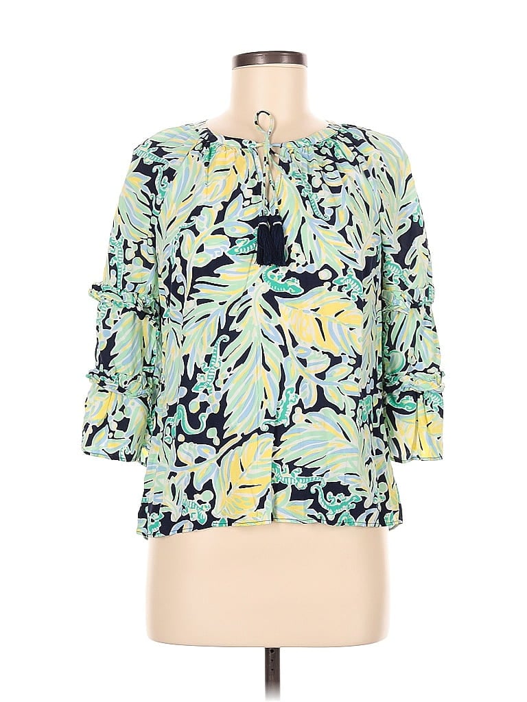 CROWN & IVY Pre-owned 3/4 Sleeve Blouse In Green