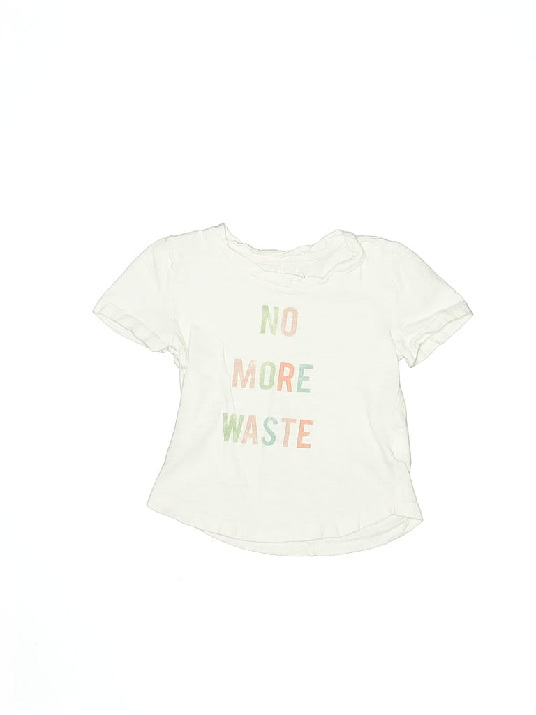 Pre-owned Baby Gap Kids' Short Sleeve T-shirt In White