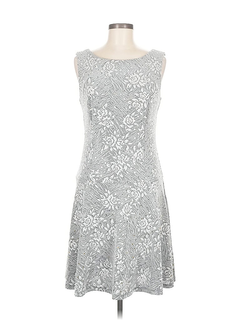 Pre-owned Connected Apparel Cocktail Dress In Silver