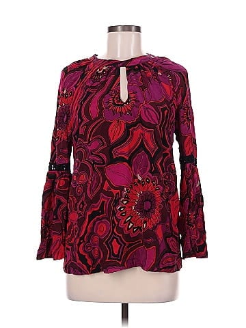 Trina Turk Long Sleeve Silk Top (view 1)
