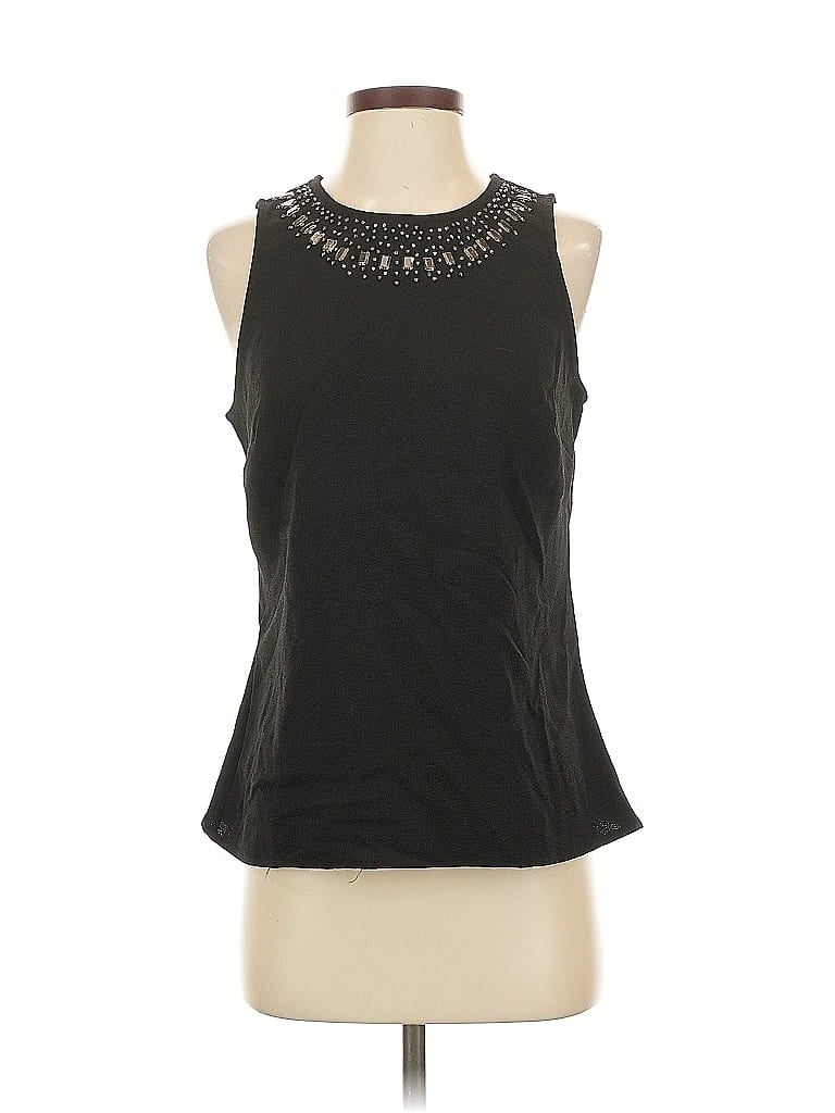 Pre-owned Ann Taylor Factory Sleeveless Top Black Halter Neckline Tops