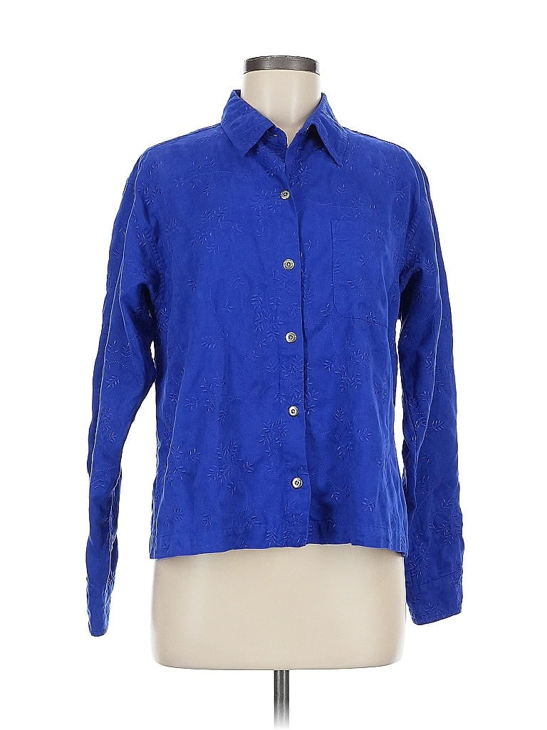 Pre-owned Chico's Design Long Sleeve Blouse In Blue