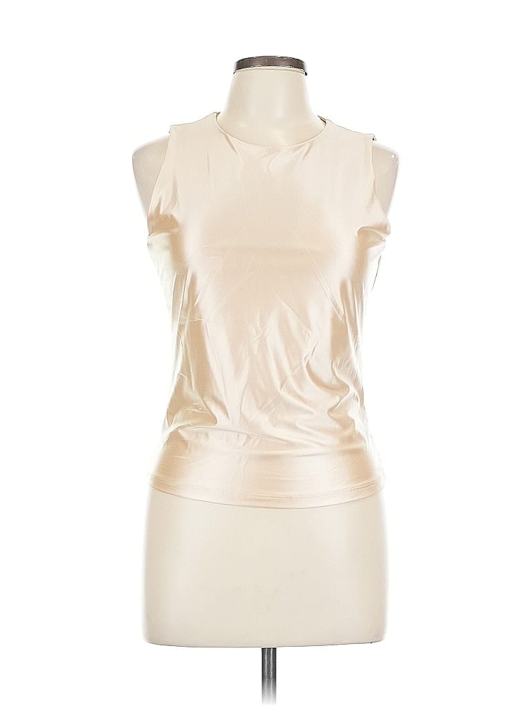 TAHARI Pre-owned Sleeveless T-shirt In White