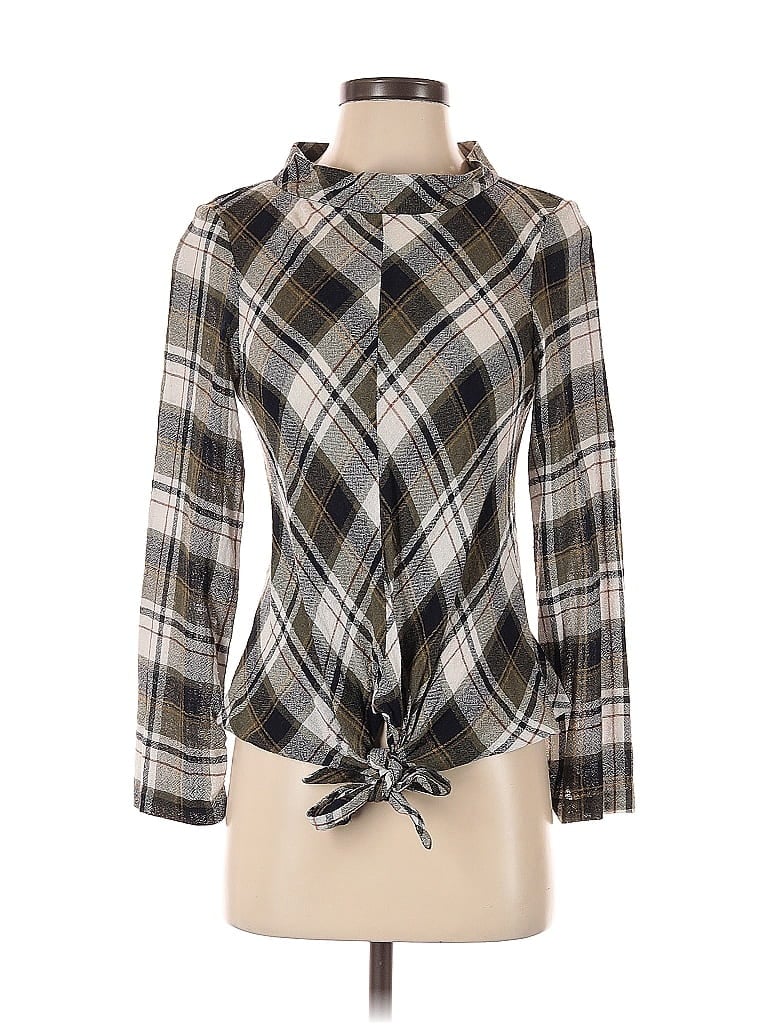 Pre-owned Zara Basic 3/4 Sleeve Blouse In Gray