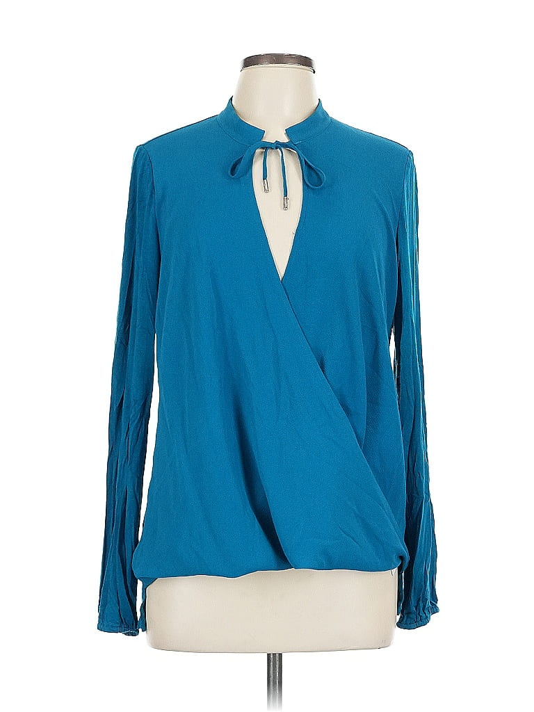Pre-owned Michael Michael Kors Long Sleeve Blouse In Blue