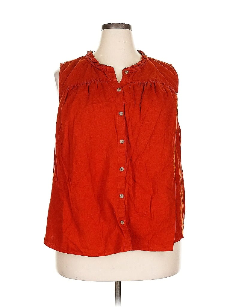 Pre-owned Sonoma Goods For Life Sleeveless Blouse In Brown
