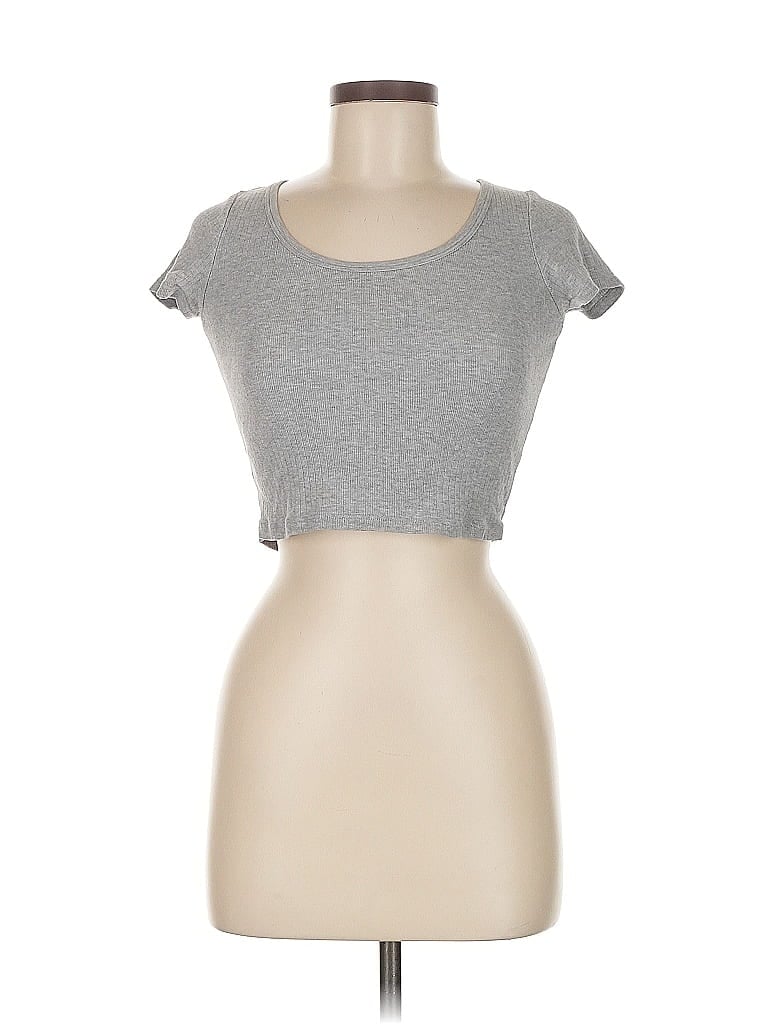 Pre-owned Brandy Melville Short Sleeve T-shirt In Gray