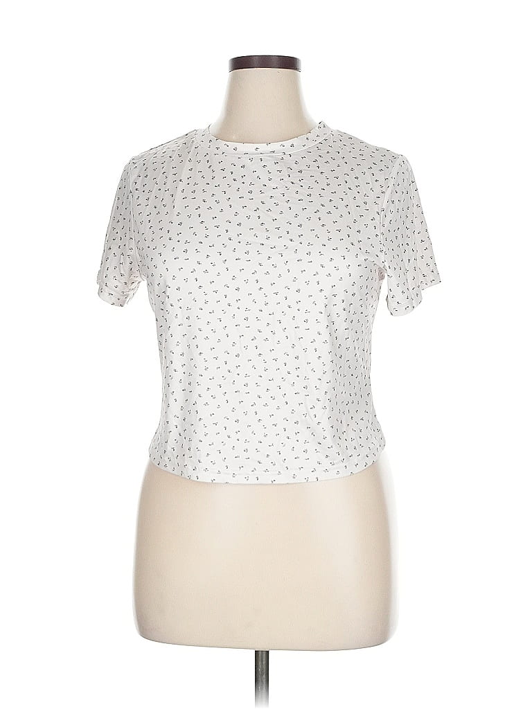 Pre-owned Shein Curve Short Sleeve T-shirt In Silver